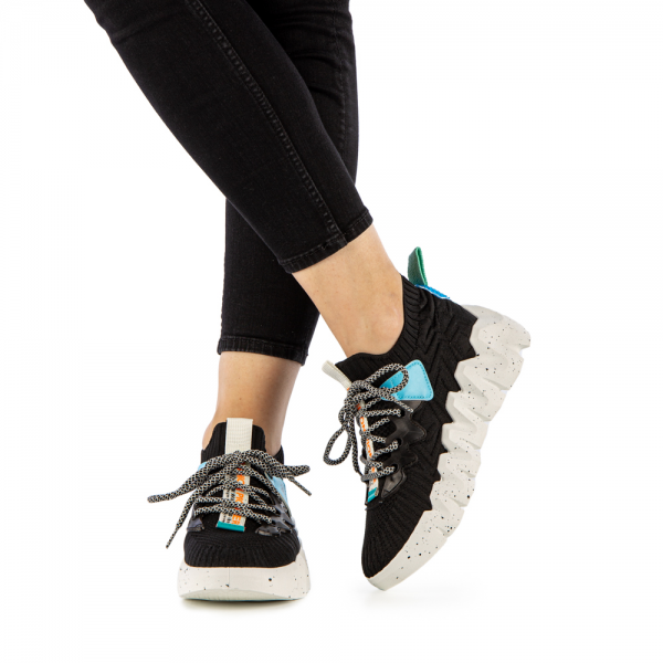 Γυναικεία αθλητικά παπούτσια Briela μαύρα με λευκό, 3 - Kalapod.gr